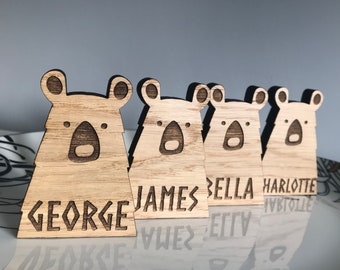 Personalised Bear Place Name setting - Birthday / Wedding / Dinner Party / Christmas