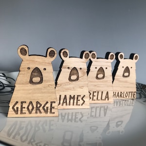 Personalised Bear Place Name setting Birthday / Wedding / Dinner Party / Christmas image 1