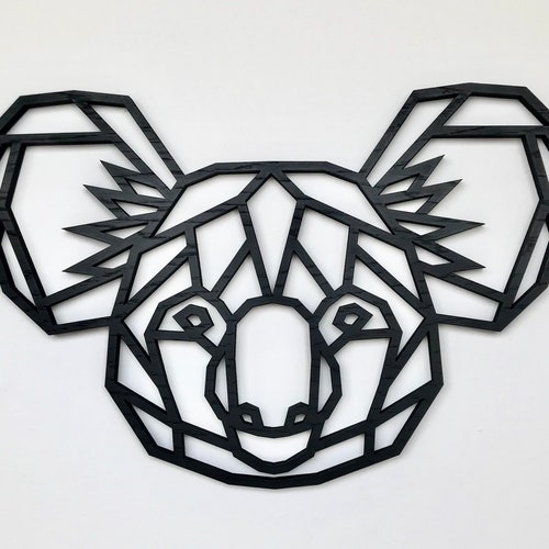 Geometric Koala Head Wooden Wall Art Home Nursery Etsy UK