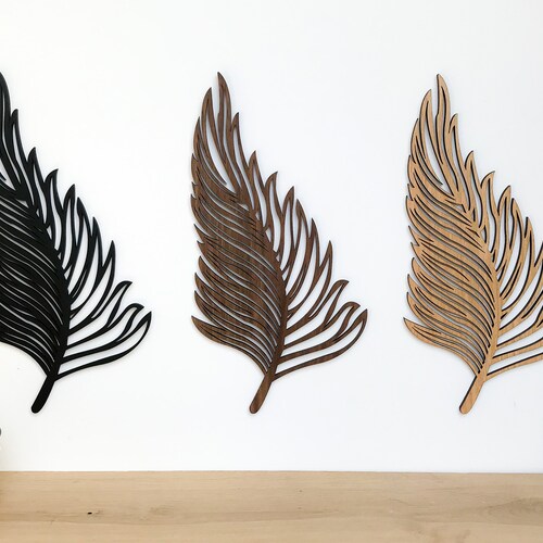 Fern Leaf Wooden Wall Art Home Kitchen Etsy