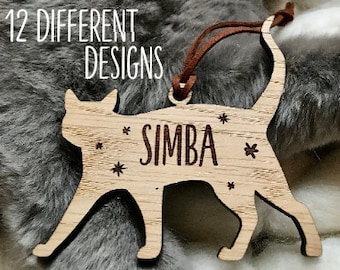 Christmas Personalised Cat Pet Bauble - Tree Decoration