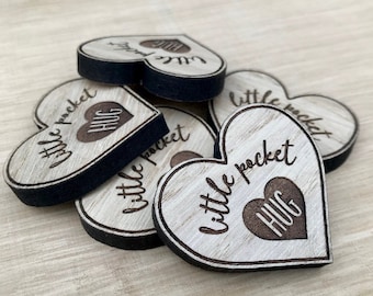 Little Pocket Hug Token - Schulanfang Schulanfang Holz Lockdown Geschenk Familie Freunde Isolation