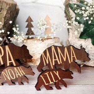 Personalised Bear Family Christmas Home or Nursery Decoration Set image 3