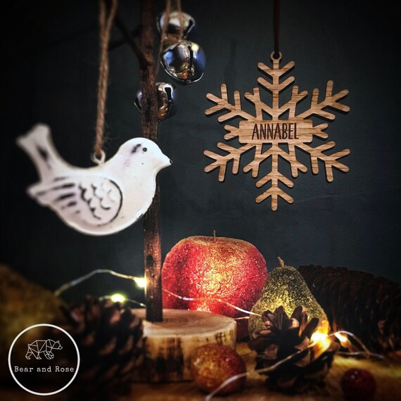 Arbre de Noël en Acrylique Transparent Décoration Renne Flocon de Neige Petit Pendentif Ornement Suspendu