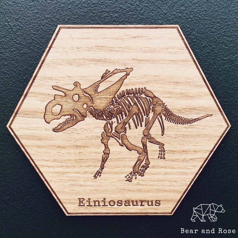 Dinosaur Wall Decor Fossil Bones Wooden Art / Plaque Nursery Etsy