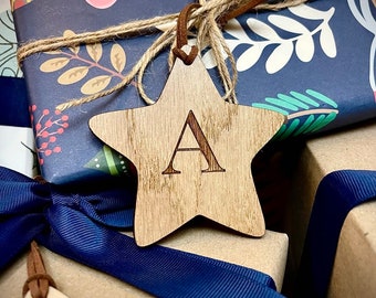 Christmas Initial Personalised Gift Tag Decoration / Gift Present / For kids / Decorating / Giftwrap / Wrapping
