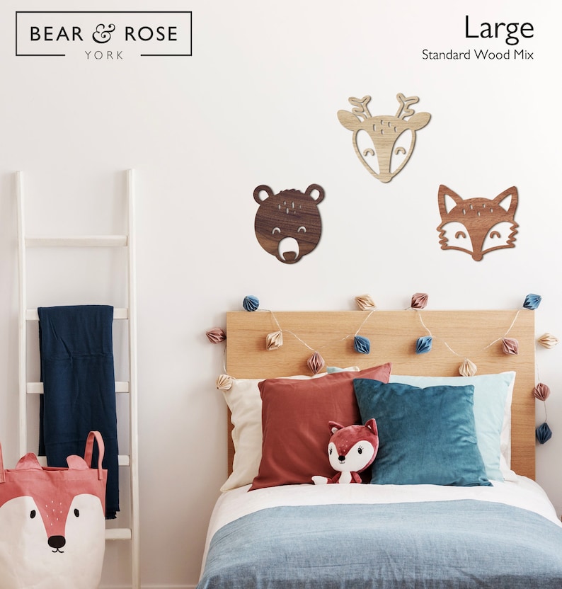 Woodland Trio Solid Nursery Wall Decor Set image 5