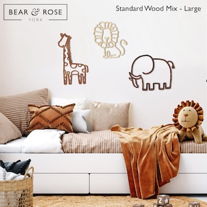 Safari Trio Wall Nursery Decor / Home / Kids / Animals / Children Room image 5