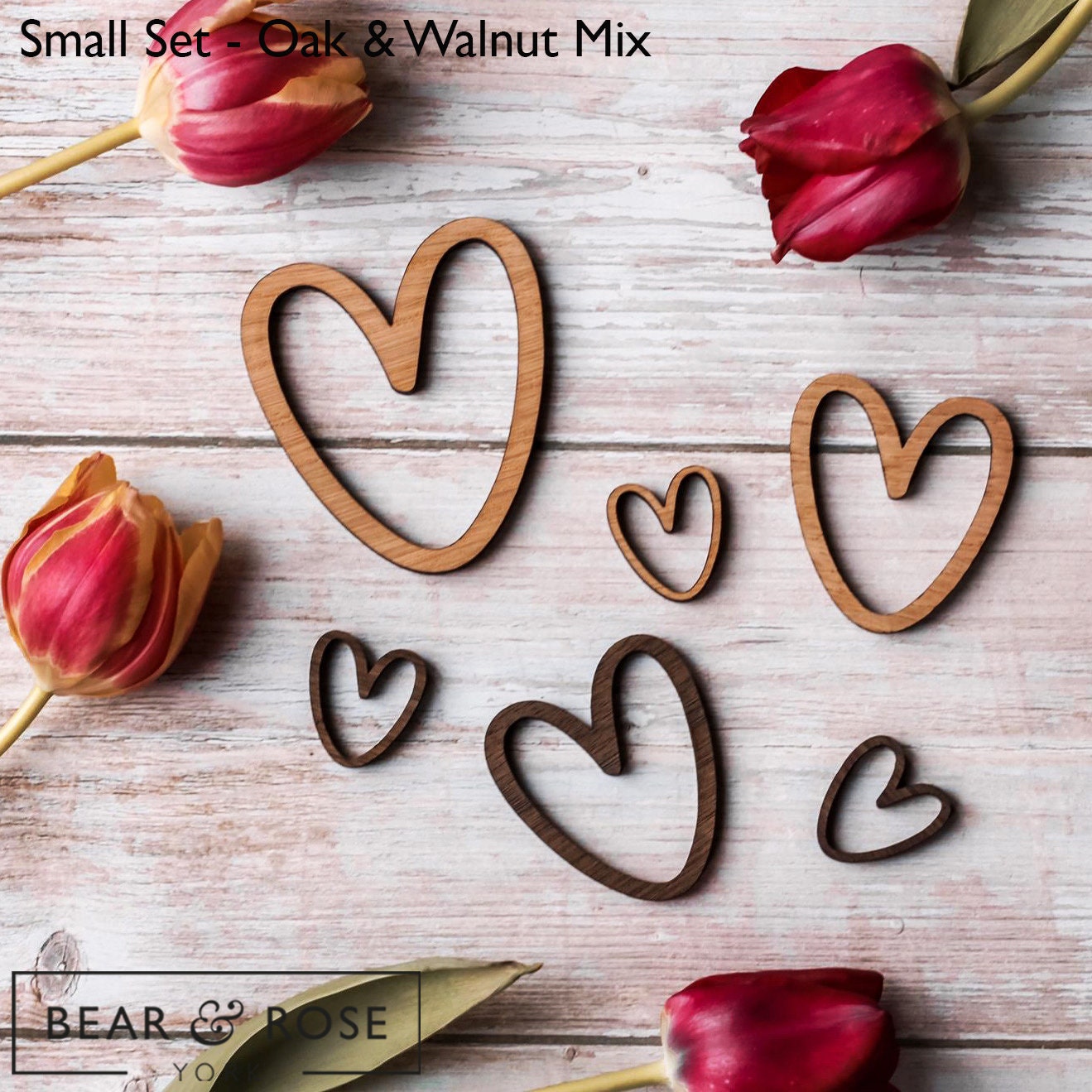Wooden Heart Wall Decor Set: Nursery, Bedroom Art - Set of 6 - Etsy