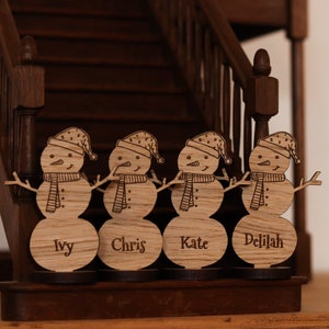 Christmas Personalised Snowman Decorations Place Names Wedding image 7