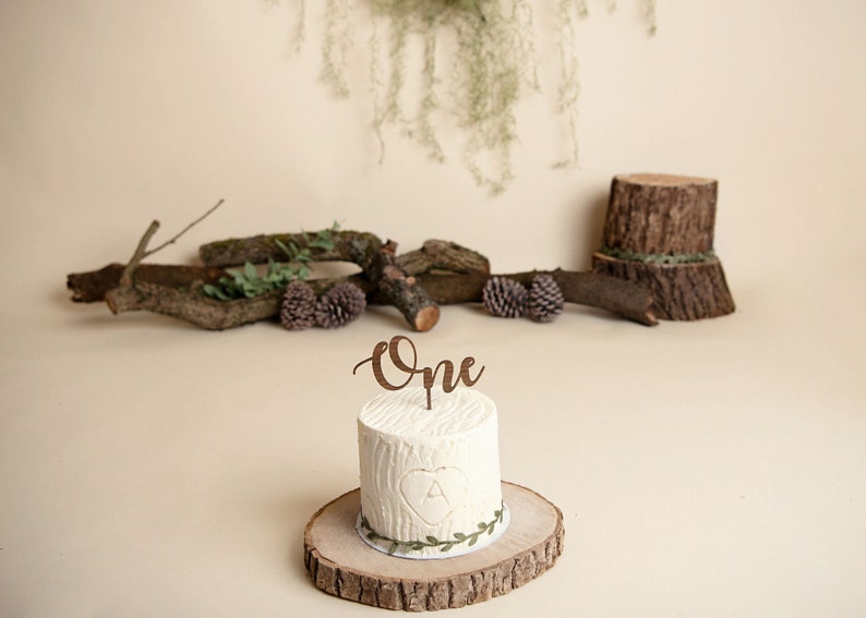 Wooden Age Cake Topper Birthday / 1st / 2nd / One / Two / Three Party Decoration image 2