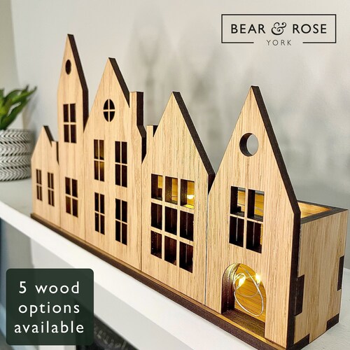 Scandi House Decor Set Wooden LED Candle Holder / Etsy UK