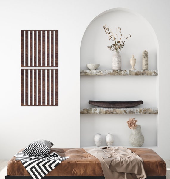 Wall Panel Decor Slatted Wood Style 2 Art Oak Walnut