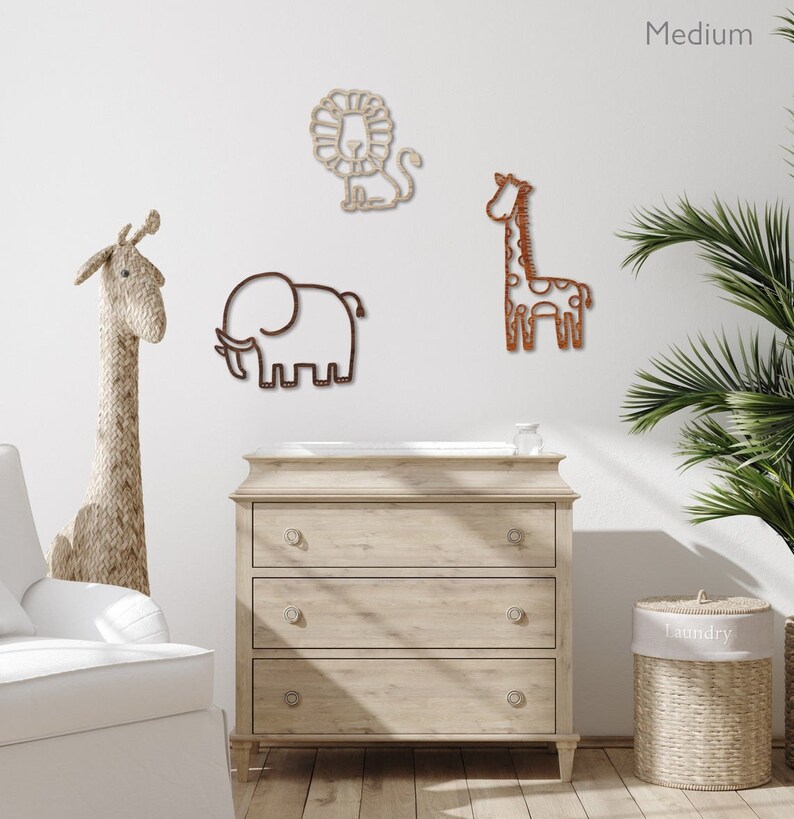 Safari Trio Wall Nursery Decor / Home / Kids / Animals / Etsy Canada