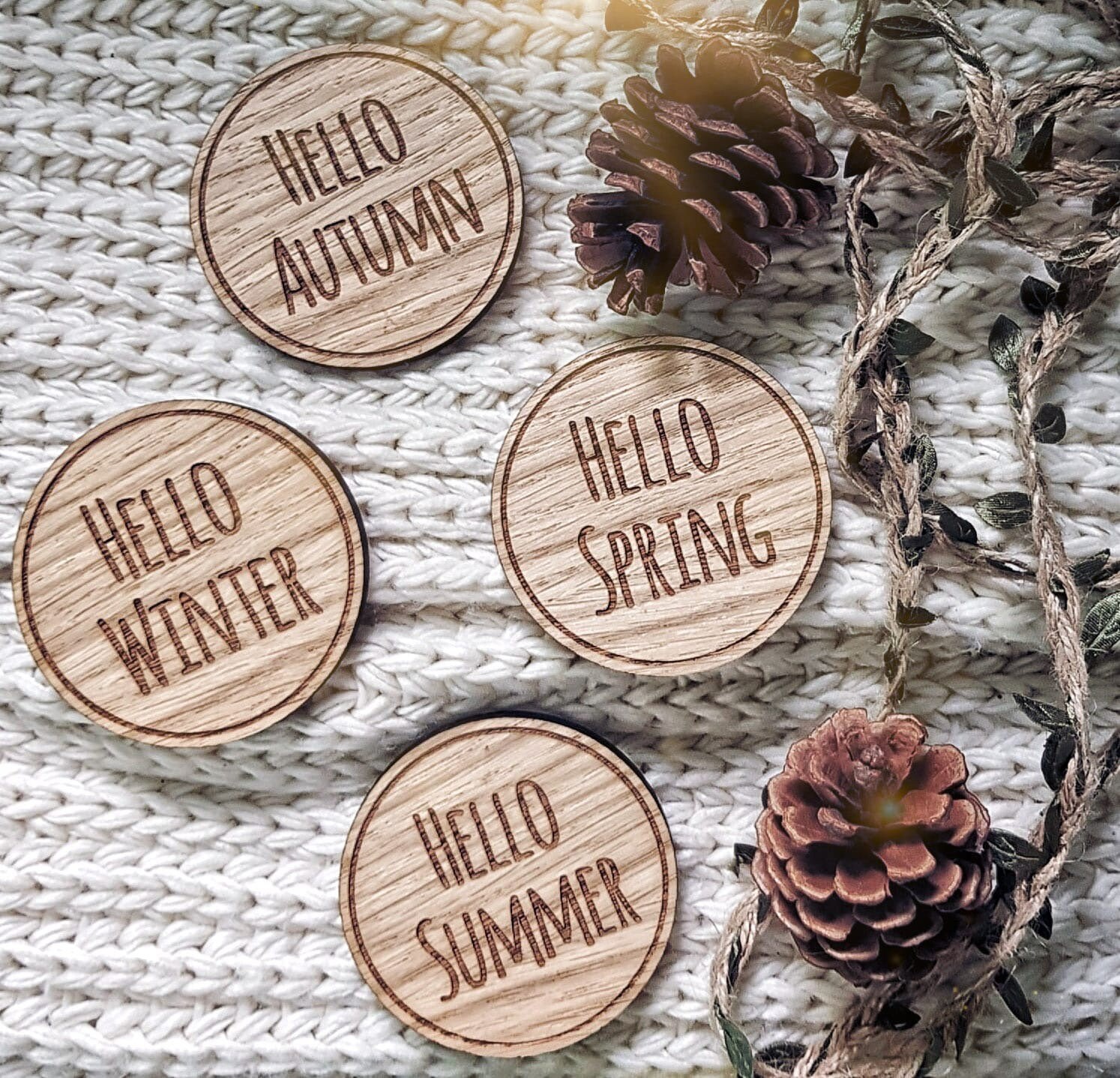 Four Seasons set of four discs Seasons gift autumn Etsy