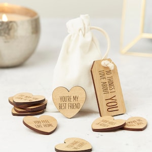 10 cosas que amo de ti - Fichas de madera / Regalo de pareja / San Valentín / Compañero de casa / Esposo Esposa presente / Boda / Aniversario