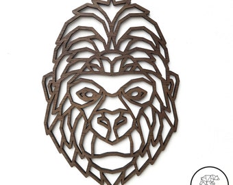 Gorilla Head - Wooden Wall Art - Home Nursery