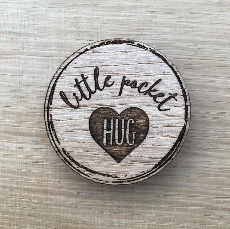 Pocket Hug Token Little Paquete de 3 5 10 20 30 Wooden Etsy