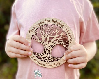 Thank you for helping me grow - Tree Of Life Decoration  -  Thank you gift | teacher school nursery carer | End of School