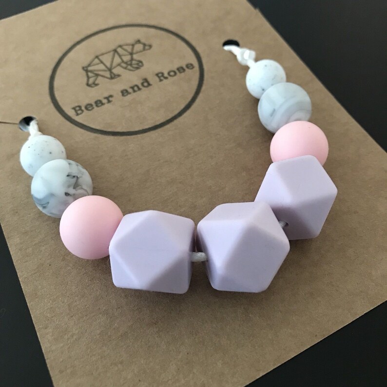 Silicone Nursing Copper Stone Teething Necklace Sensory Jewellery
