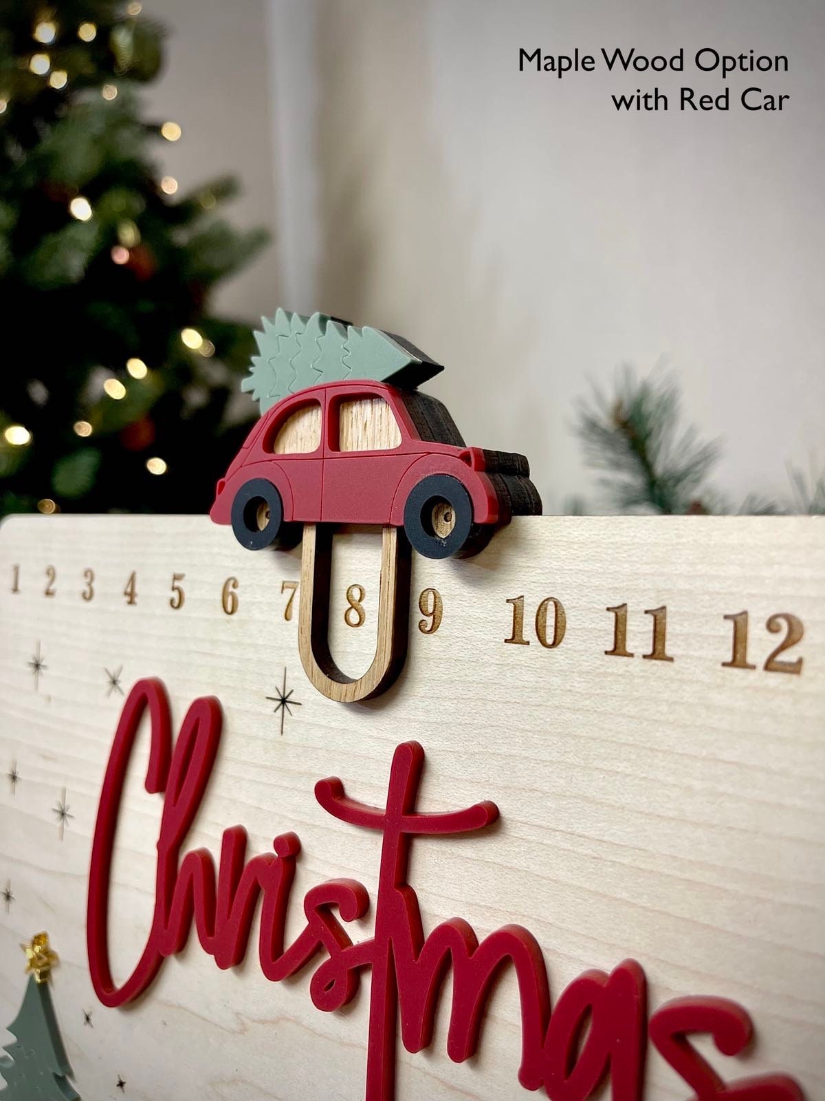 Calendrier De L'Avent Compte à Rebours Noël - Père Noël Escalier, En Bois | Décoration De Table, Bureau