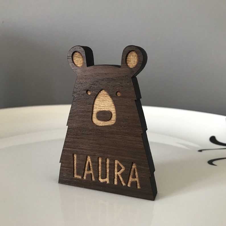 Personalised Bear Place Name setting Birthday / Wedding / Dinner Party / Christmas image 3