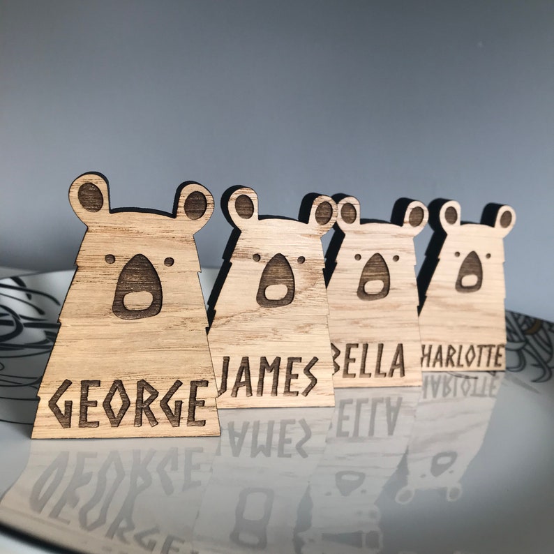 Personalised Bear Place Name setting Birthday / Wedding / Dinner Party / Christmas image 1