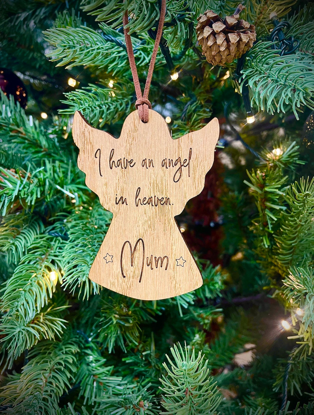 Christmas Personalised Angel in Heaven Bauble Memorial Tree Decoration