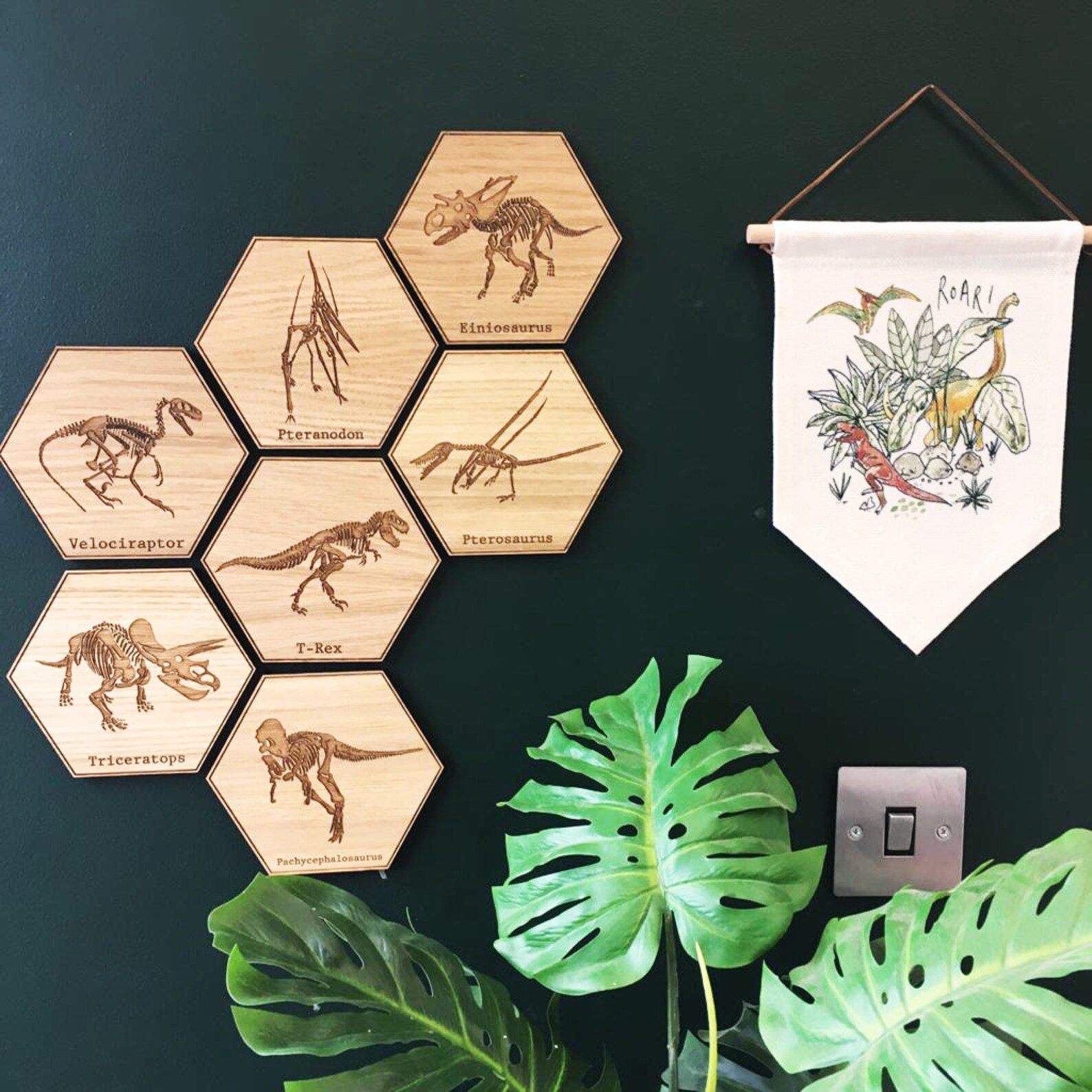Dinosaur Wall Decor Fossil Bones Wooden Art / Plaque Nursery - Etsy