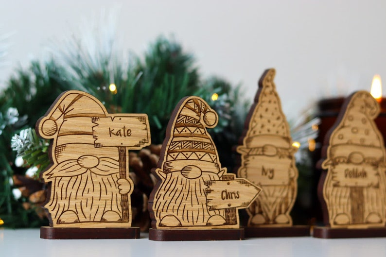 Christmas Personalised Gonk Decorations Place Names image 1