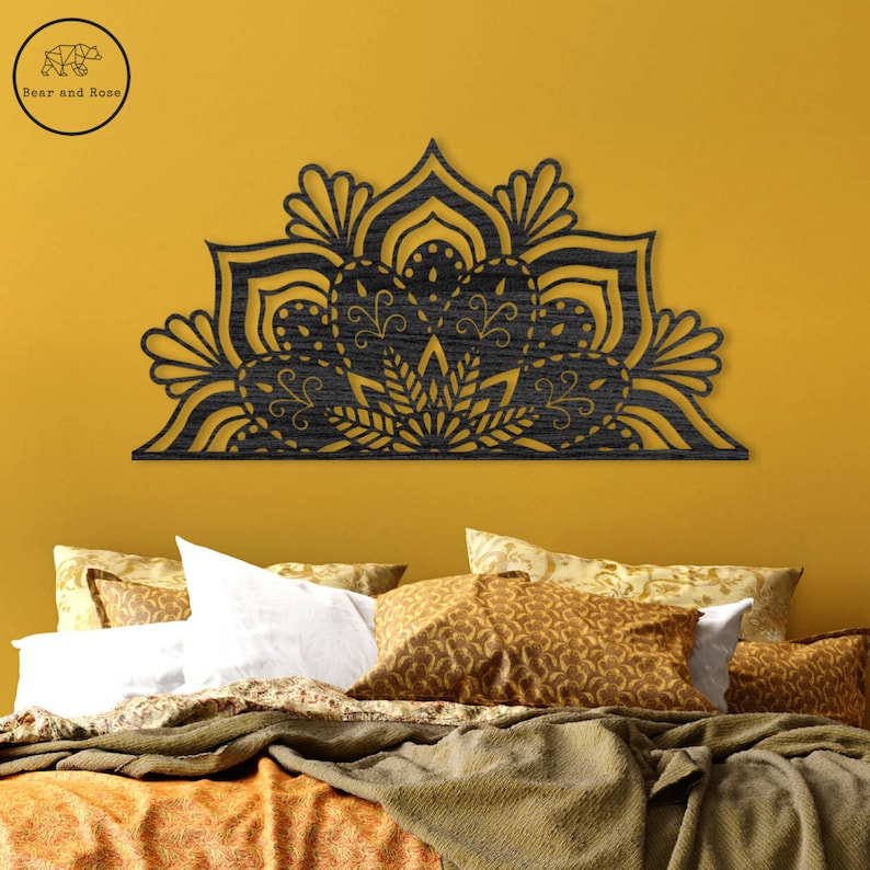 Mandala Wall Decor Wooden Art Home Boho Decoration Wood Etsy UK