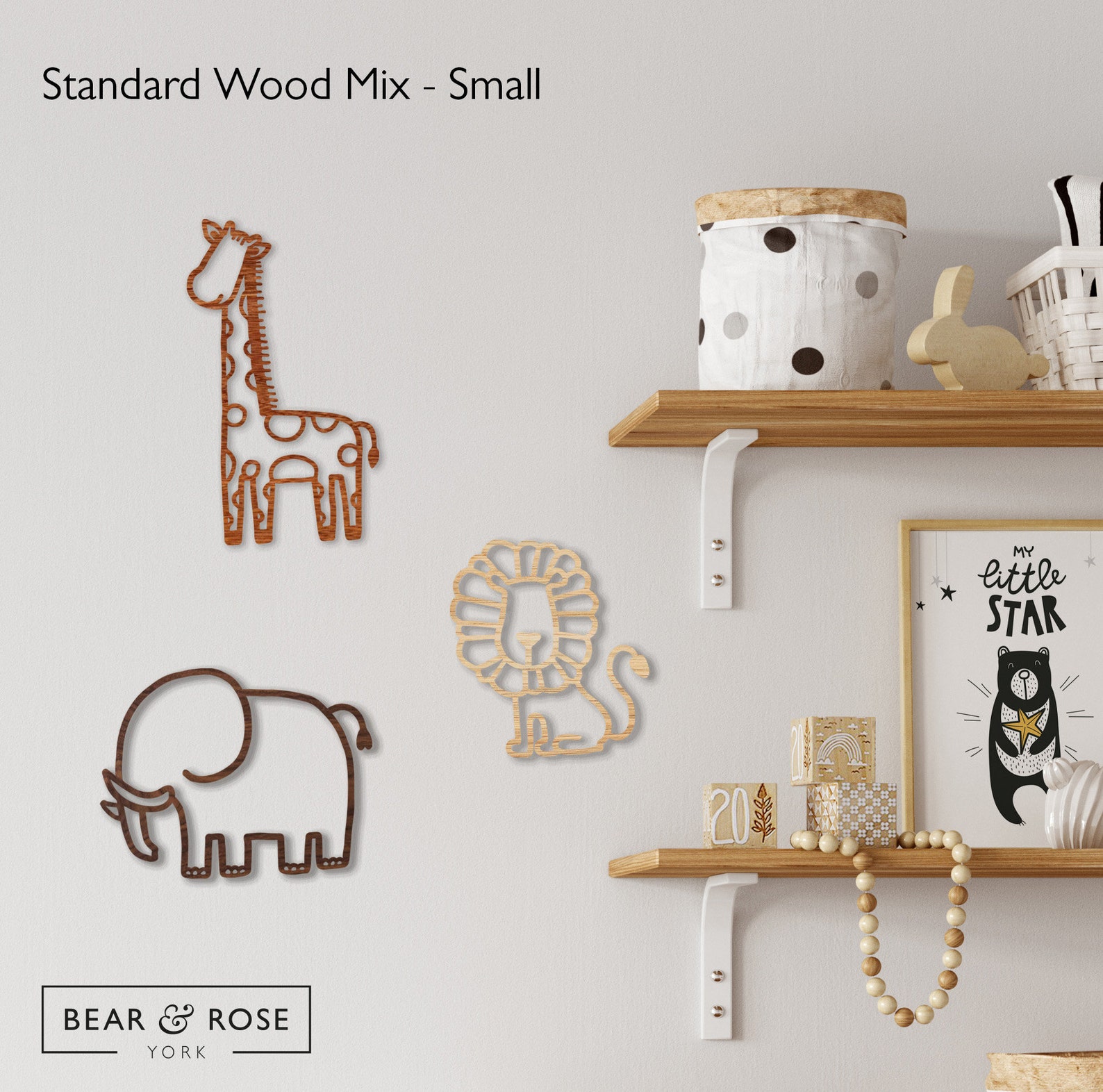 Safari Trio Wall Nursery Decor / Home / Kids / Animals / Etsy UK