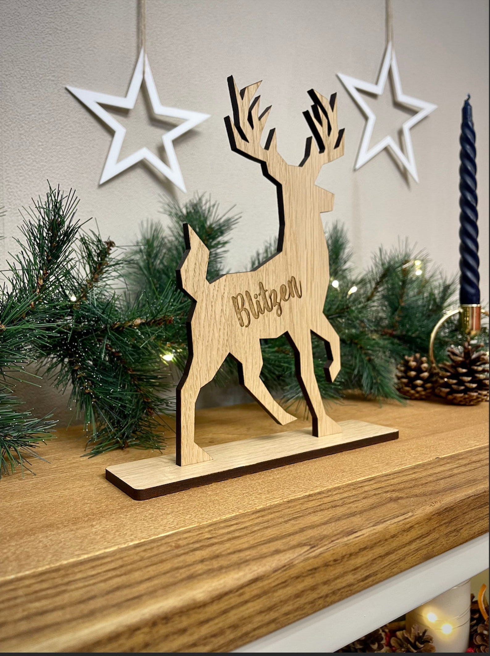 Personalised Stag / Reindeer Table Name Stand / Signs Etsy