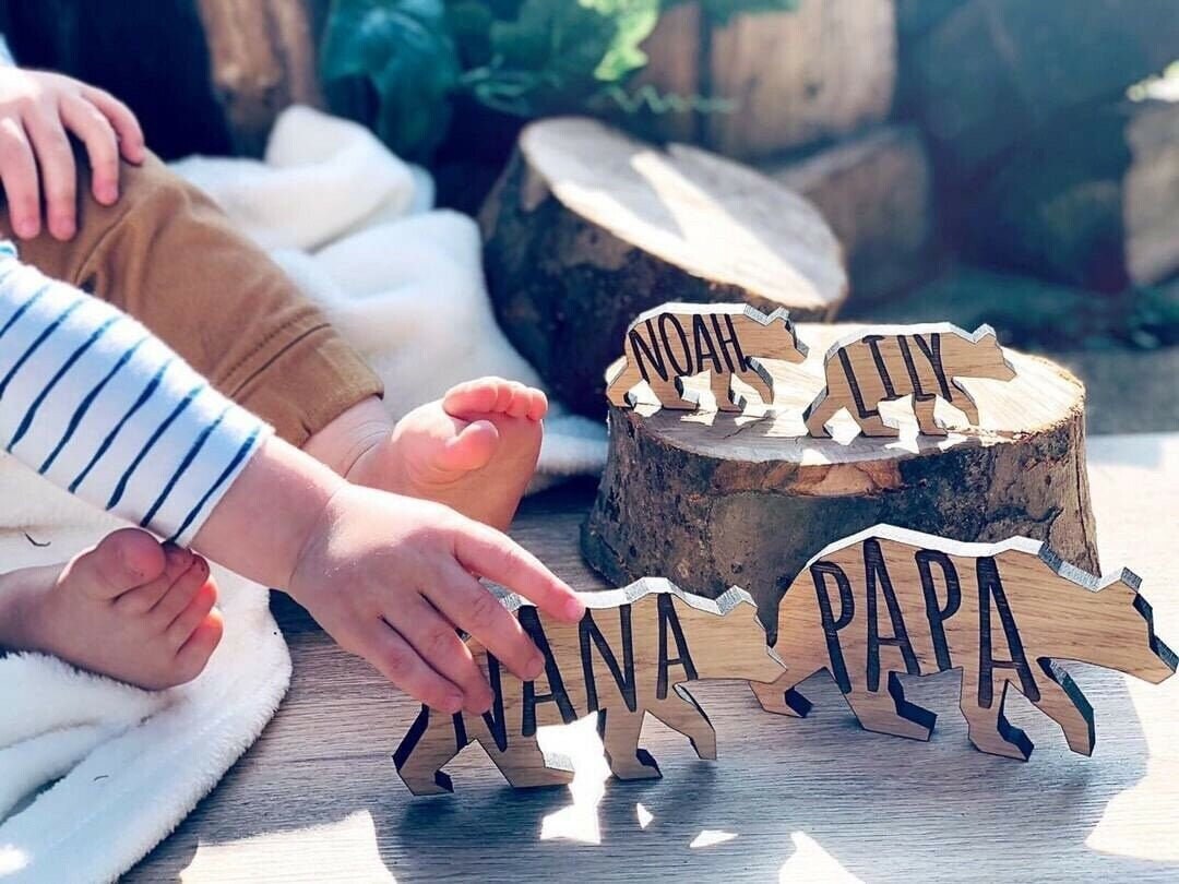 Ensemble Personnalisé de Décoration Noël ou Pépinière Famille d'ours