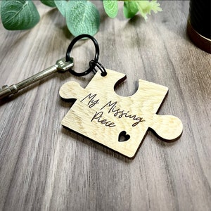 My Missing Piece - Wooden Keyring | Valentines | Anniversary | His & Hers | Couple