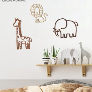 Safari Trio Wall Nursery Decor / Home / Kids / Animals / Children Room Medium Set of 3