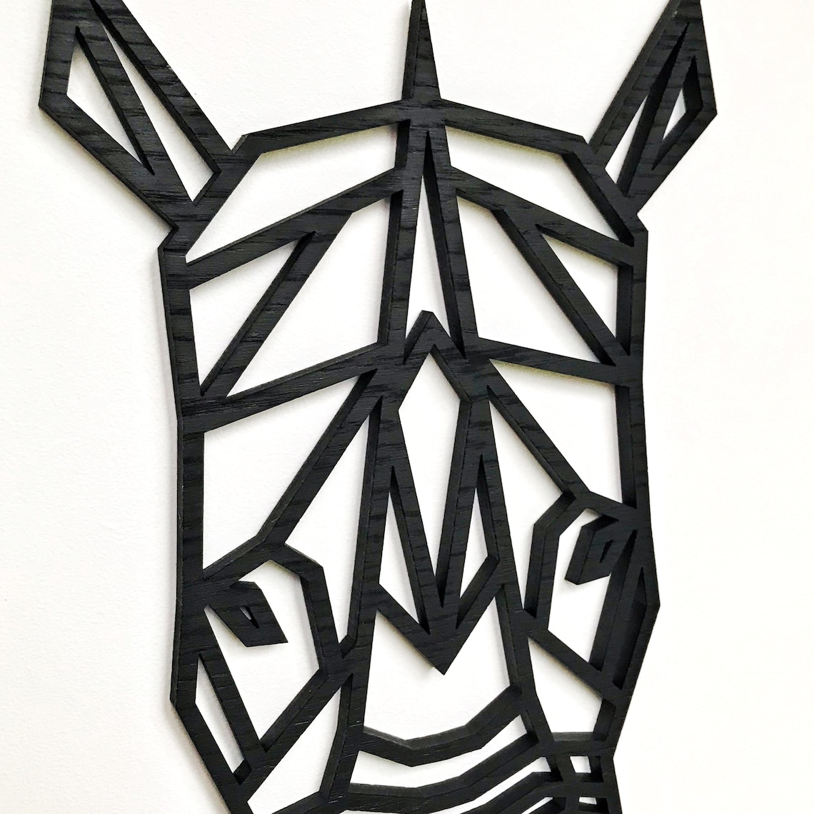 Geometric Rhino Head Wooden Wall Art Home Nursery Animal Etsy