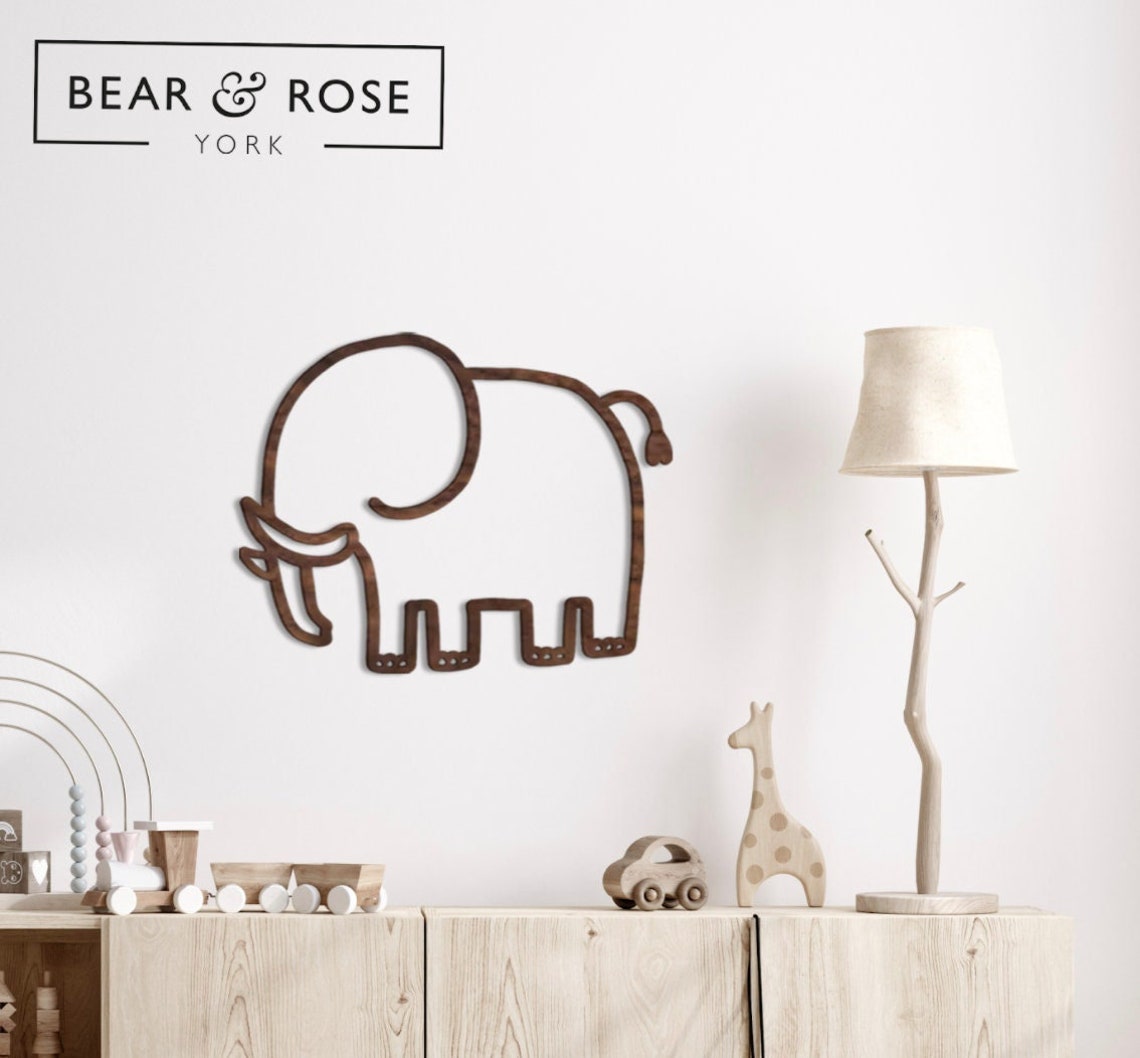 Elephant Safari Wall Decor Nursery / Kids / Animals / Etsy UK