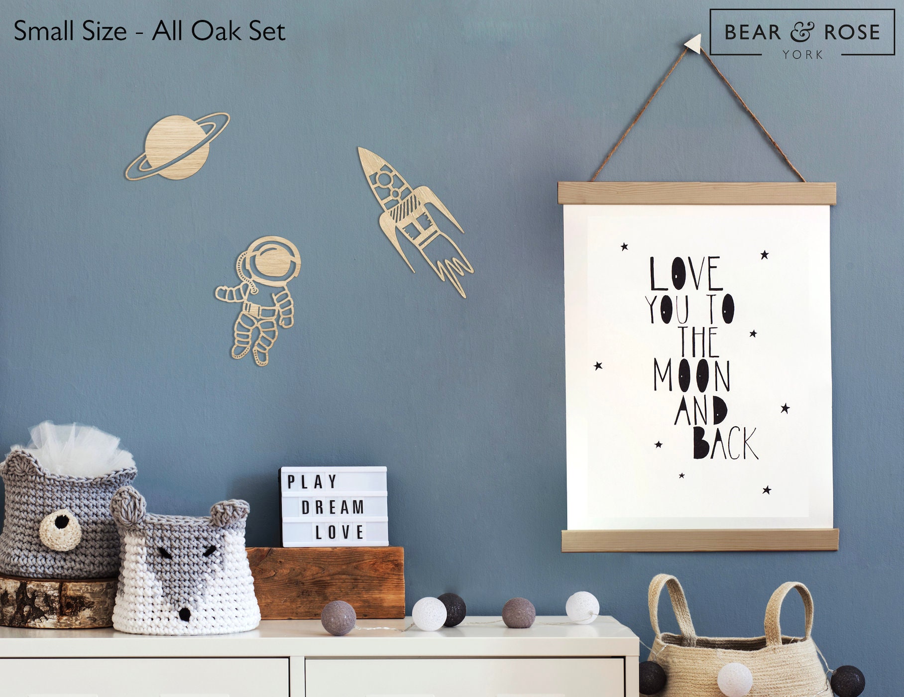 Space Trio | Set of 3 Wall Decor | Home / Nursery / Kids / Animals ...