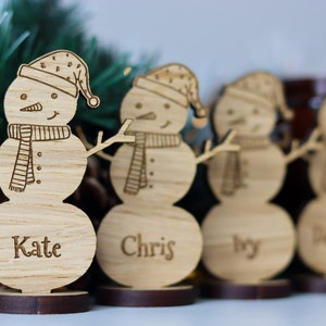 Christmas Personalised Snowman Decorations Place Names Wedding image 6