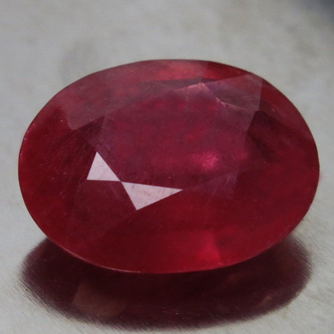 Real gemstone Red Ruby 12.8x10 mm. 6.35 ct. Free Shipping | Etsy