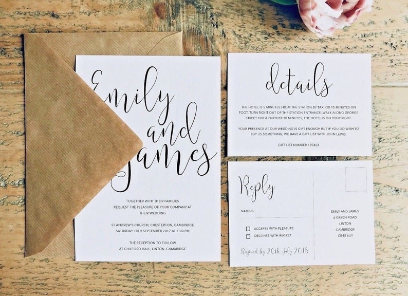 TEN A5 Ivory Paper Wedding Invitation Card Inserts