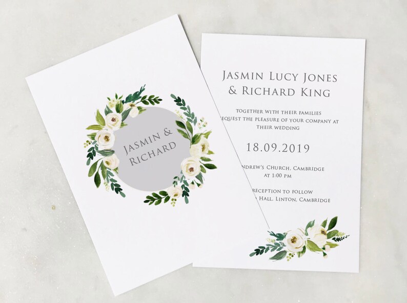 10 X Double Sided Wedding Invitations Wedding Invites Etsy