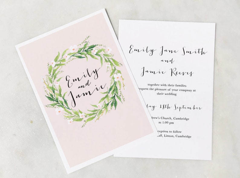 10 X Double Sided Wedding Invitations Wedding Invites Etsy