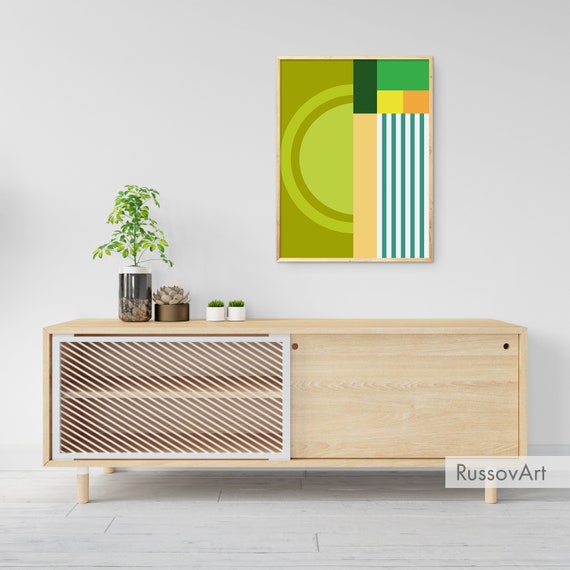 Chartreuse Abstract Printable Color Block Wall Art Minimal Etsy