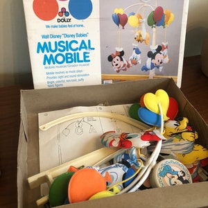 Vintage Disney Babies Musical Mobile by Dolly - Vintage Disney Mobile - Vintage Baby Mobile - 1984 Baby Mobile