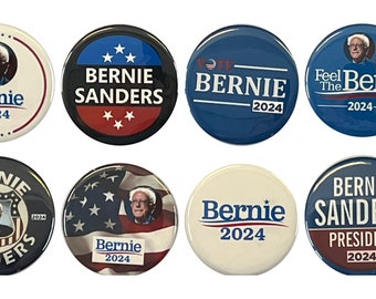 Bernie Sanders 2024 knoppen - Bernie Sanders voor President pins - Set van 8 (2,25 inch)