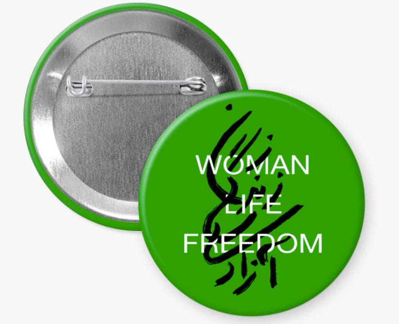 Women Life Freedom Iran Protest Buttons - #mahsaamini - Set of 8 Pins ...