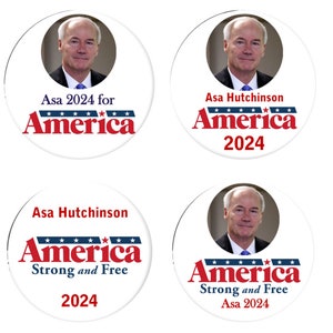 Asa Hutchinson for President buttons - Asa 2024 (4-pack - 2.25 inch pins)