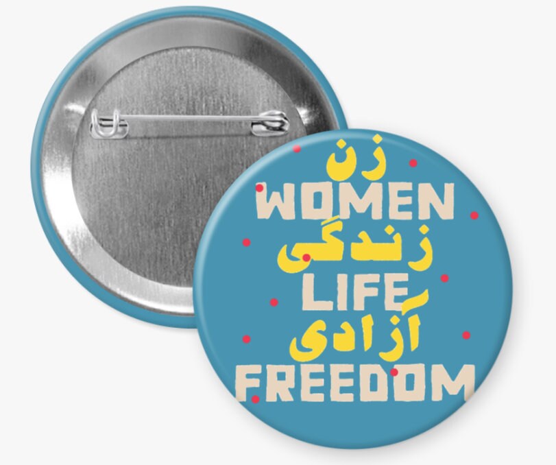 Women Life Freedom Iran Protest Buttons - #mahsaamini - Set of 8 Pins ...